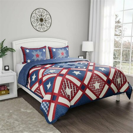 KD BUFE 3 Piece All-Season Blanket with Sham Quilt Set - Full & Queen Size KD3878479
